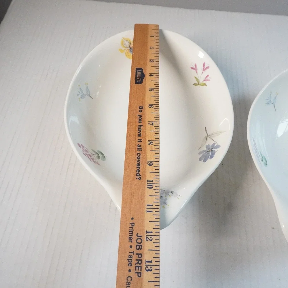 VTG Hallcraft Eva Zeisel Bouquet Serving Bowl Set Floral White Porcelain Kitchen